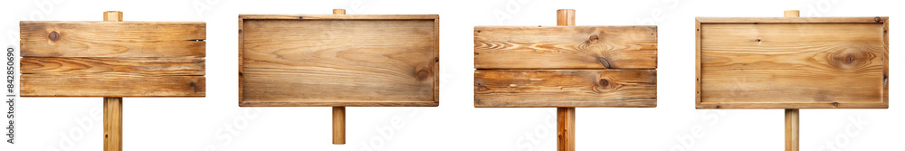 Rectangular wooden sign on transparent background Rectangular wooden sign on transparent background