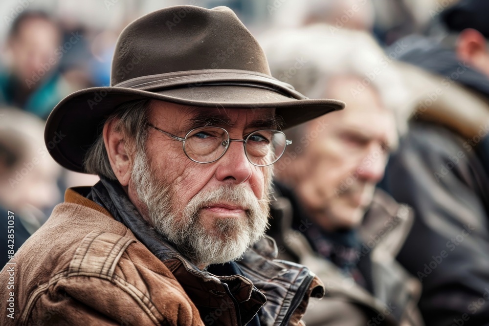 Portrait of an old man in a hat. Portrait of an old man in a hat.