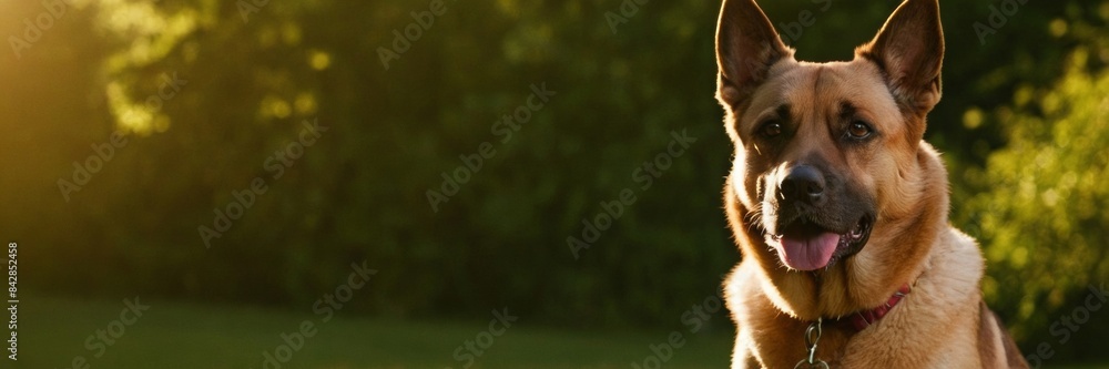 Naklejka premium Dog love and loyalty