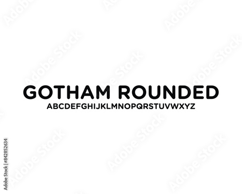 Gotham Rounded Bold font for logo and headline. Isolated vector typeset
