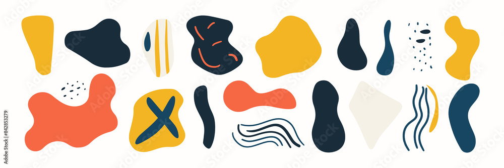 Set of abstract organic shape. hand drawn doodle art. vector blob Set of abstract organic shape. hand drawn doodle art. vector blob