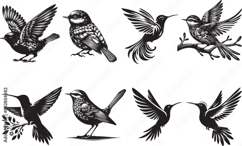 8 Bird bundle vector silhouette illustration 8 Bird bundle vector silhouette illustration