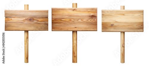 Rectangular wooden sign isolated on transparent background PNG file