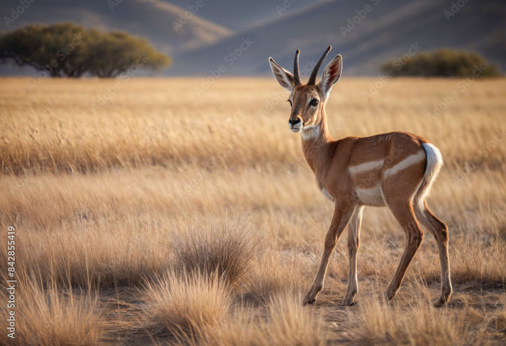 Springbok antelope in the pastures Springbok antelope in the pastures