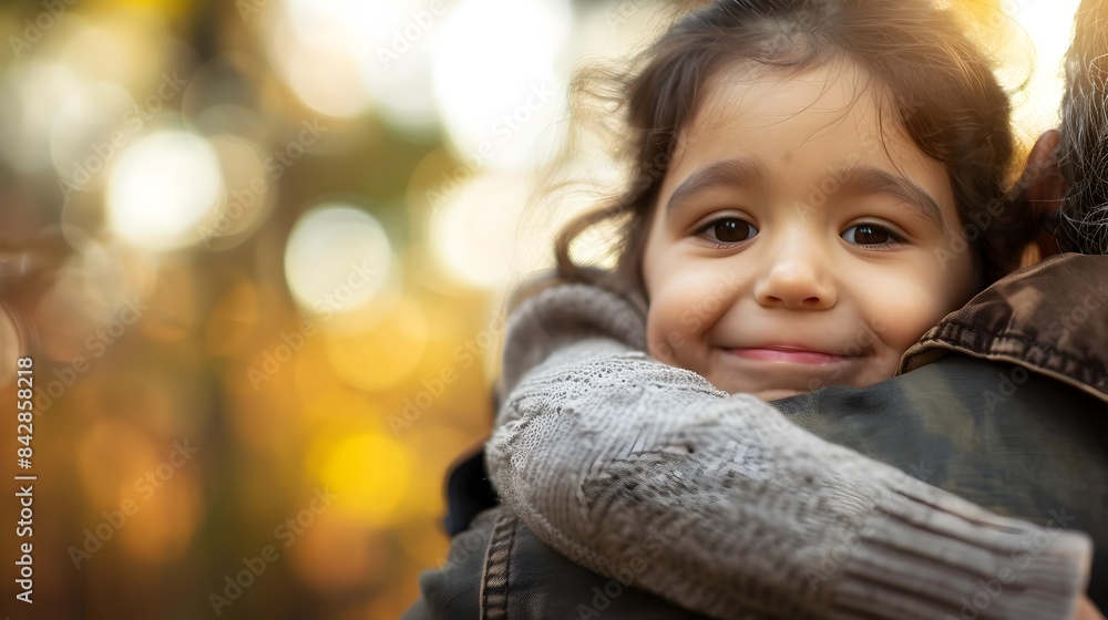Tender Moment: A Child Hugging Parent with Affection Tender Moment: A Child Hugging Parent with Affection