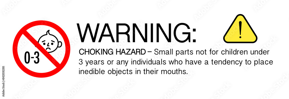 Choking hazard sign sticker, not suitable for children under 3 years vector 10 eps Choking hazard sign sticker, not suitable for children under 3 years vector 10 eps
