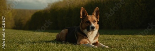 Joyful times with a dog photo