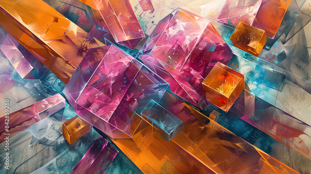 Large Abstract Colorblock Graphics Abstract colorful blocks with dynamic lighting effects. Concept of ...