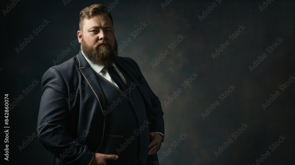 A confident man with a serious expression stands against a dark, moody backdrop, exuding a sense of strength and determination in his formal attire. A confident man with a serious expression stands against a dark, moody backdrop, exuding a sense of strength and determination in his formal attire.