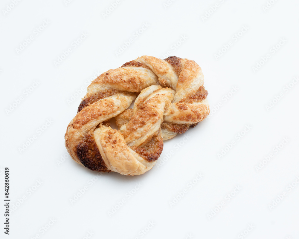 Pigtail bun on a white background Pigtail bun on a white background