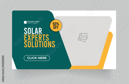  Solar Experts Solutions YouTube thumbnail' eco world, bioenergy and web banner template design