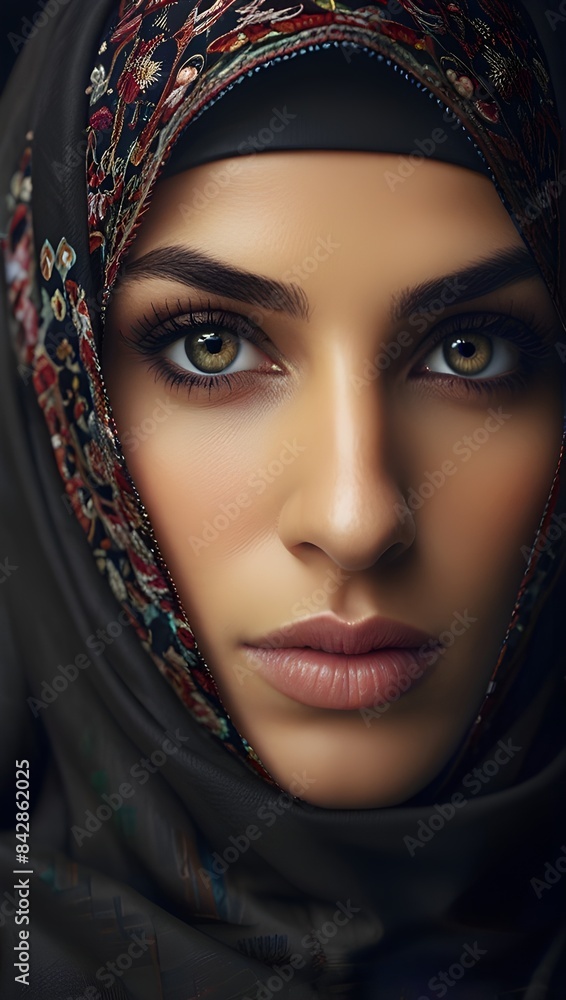 portrait of woman wearing a hijab and niqab portrait of woman wearing a hijab and niqab