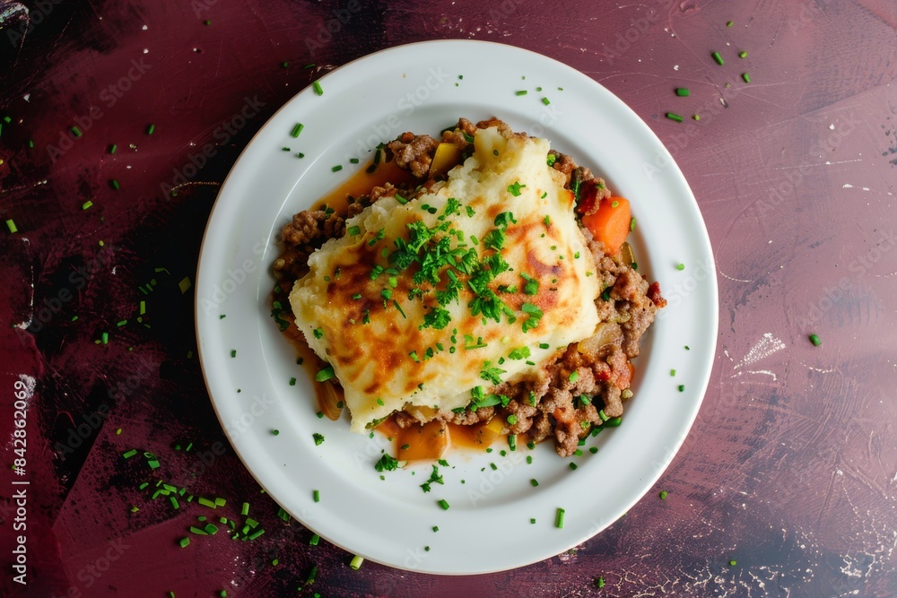 A Golden-Brown Crust of Comfort: A Hearty Shepherds Pie Ready for Dinner A Golden-Brown Crust of Comfort: A Hearty Shepherds Pie Ready for Dinner