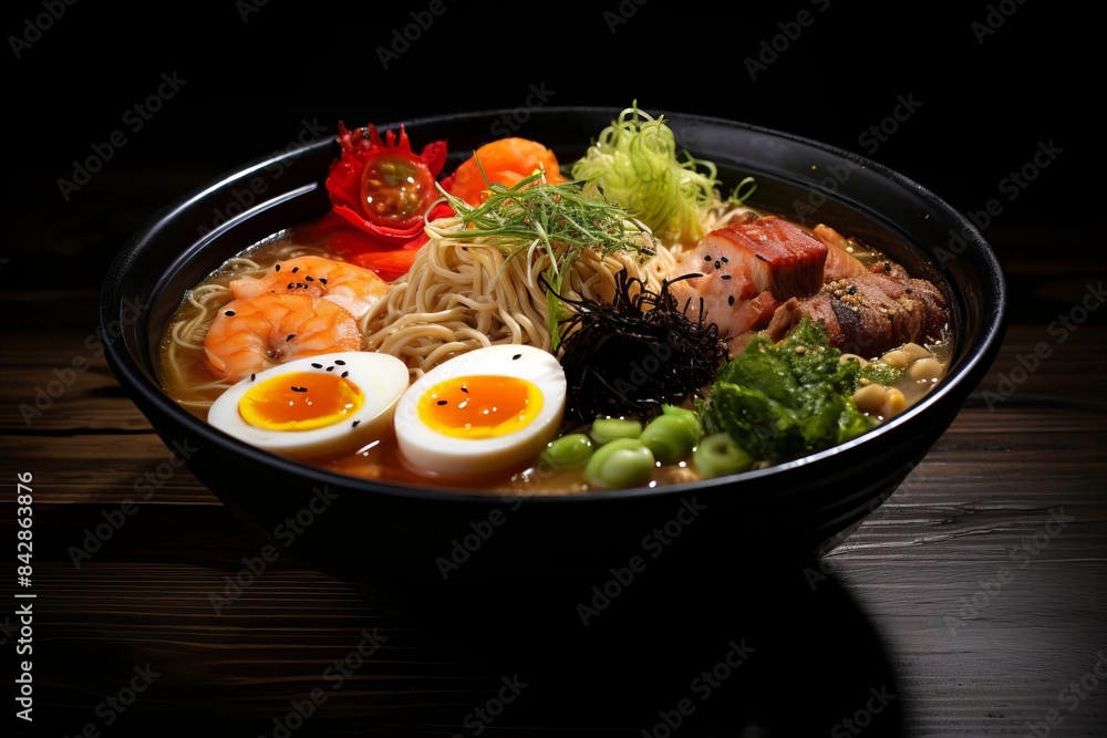 Another bowl of ramen with a variety of toppings Another bowl of ramen with a variety of toppings