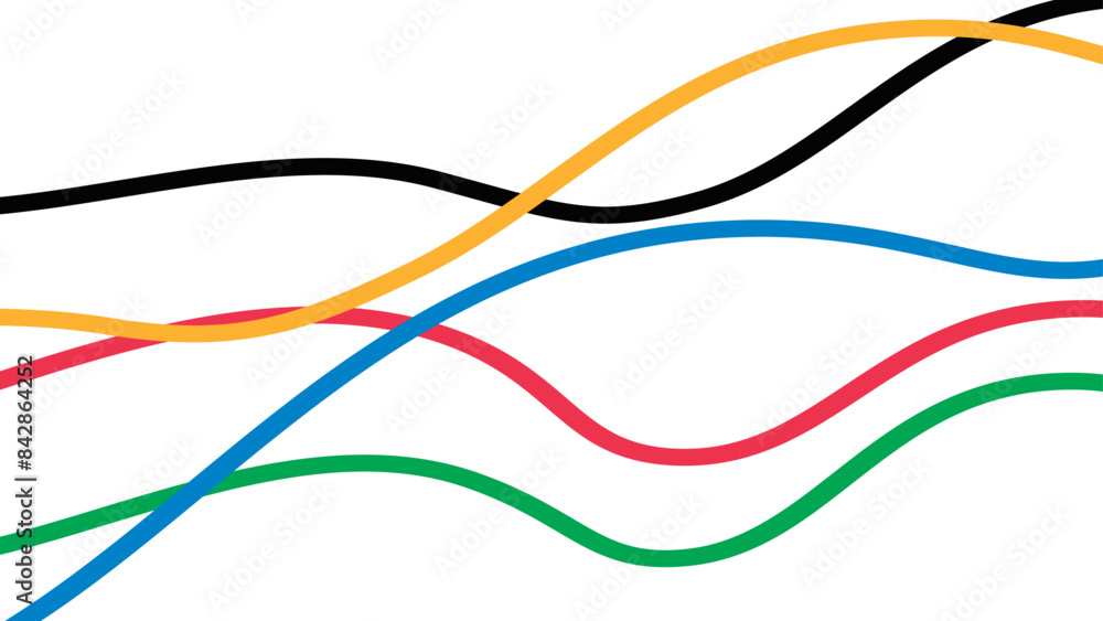 Olympic games straight lines. Olympic color ring, game line, modern design. vector illustration Olympic games straight lines. Olympic color ring, game line, modern design. vector illustration