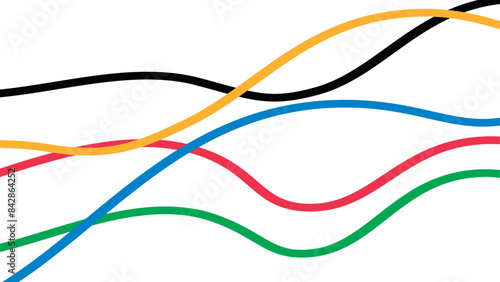 Olympic games straight lines. Olympic color ring, game line, modern design. vector illustration