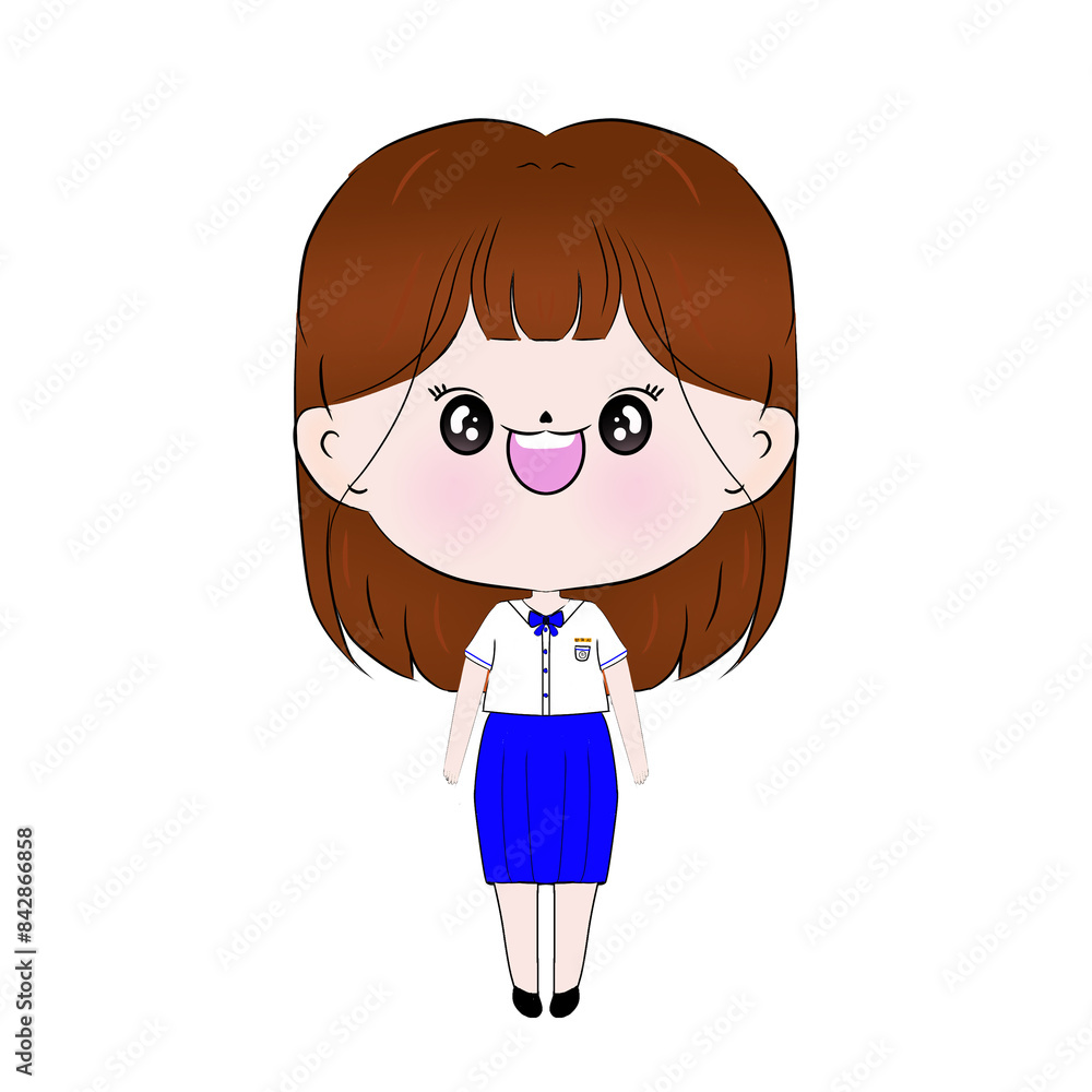 Girl cartoon character dressed fashionably With a variety of outfits Girl cartoon character dressed fashionably With a variety of outfits