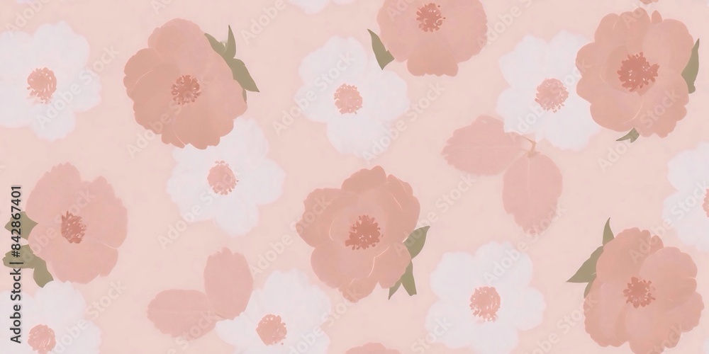 Abstract wall art, A softly fading pink peach blossom wallpaper. Each delicate petal of the peach blossoms is meticulously detailed in soft, muted tones. Abstract wall art, A softly fading pink peach blossom wallpaper. Each delicate petal of the peach blossoms is meticulously detailed in soft, muted tones.
