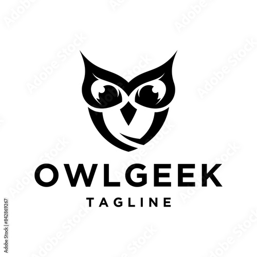 Vector owl wisdom look vision logo design