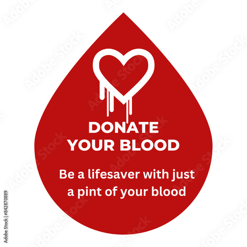 World Blood Donation Day. drop of blood with text, concept for World blood donor day. World Blood donor day is observed each year on June 14