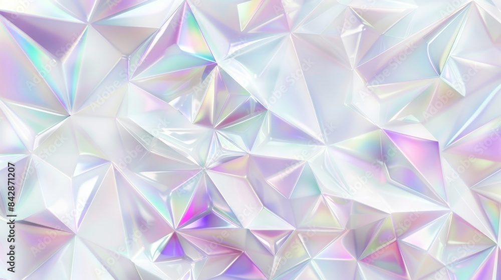 Fototapeta premium Abstract Iridescent Geometric Pattern, Generative AI
