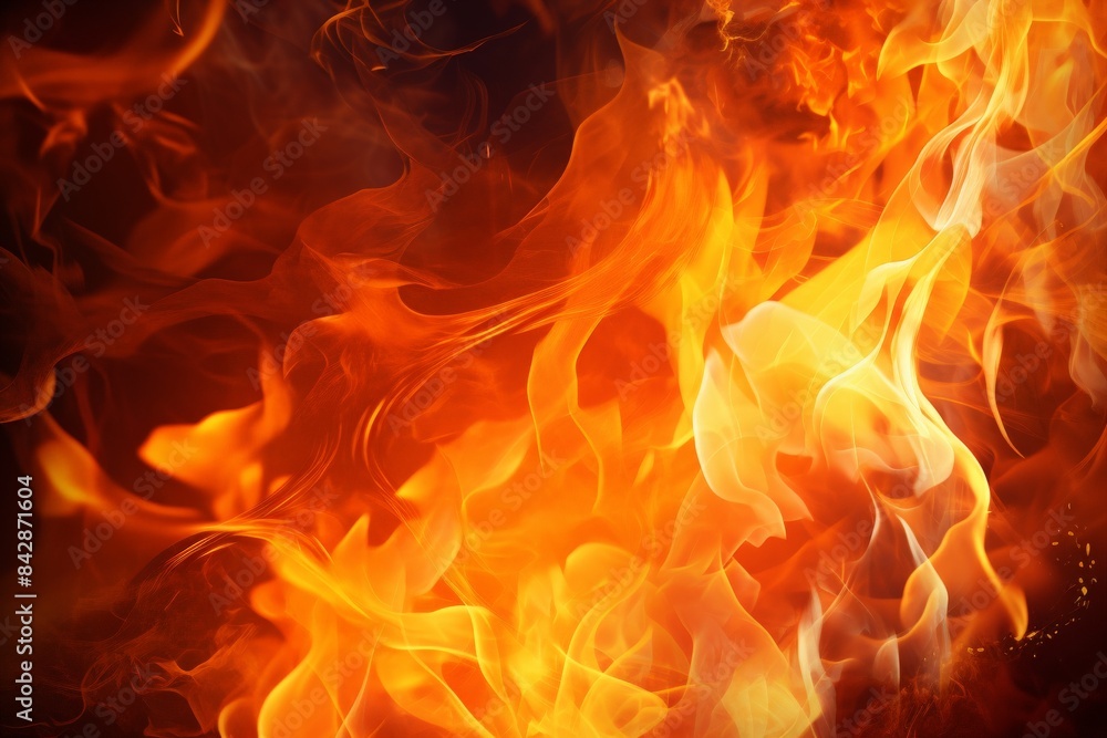 Close-up shot of vibrant, blazing flames and fire, capturing the intense heat and dynamic movement of the fire in vivid detail. Close-up shot of vibrant, blazing flames and fire, capturing the intense heat and dynamic movement of the fire in vivid detail.