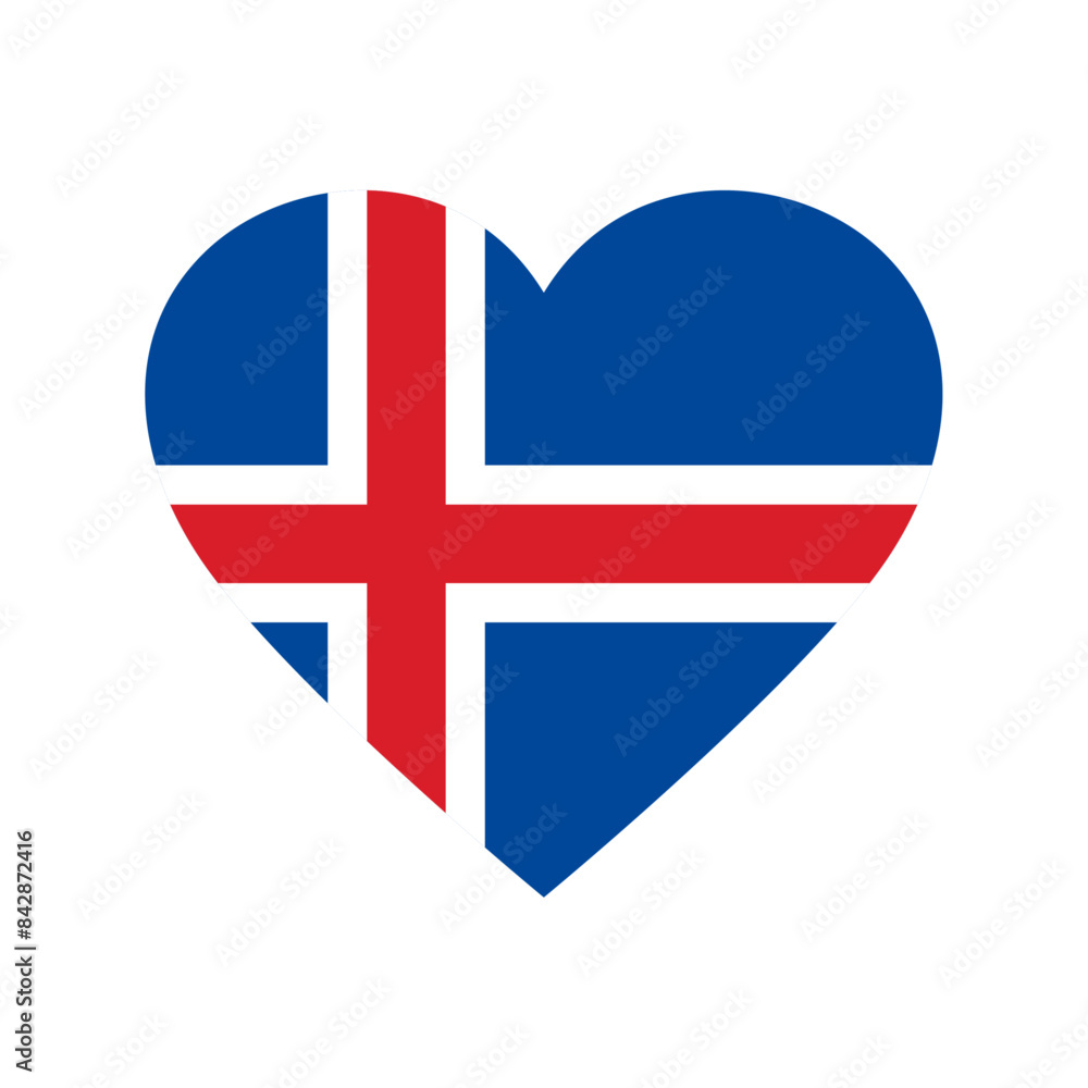 Fototapeta premium Iceland flag in heart shape