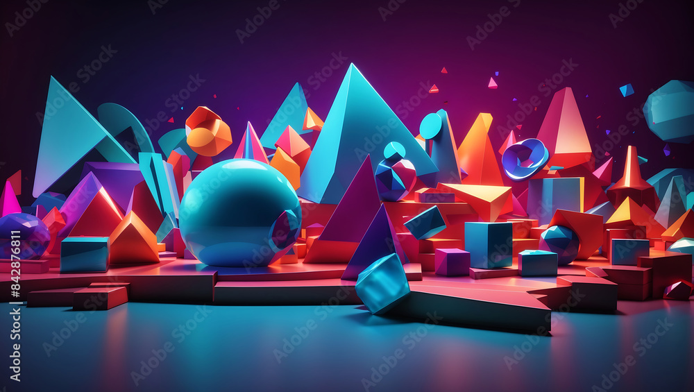Geometric elements, strange pattern, colorful, 3D background. Geometric elements, strange pattern, colorful, 3D background.