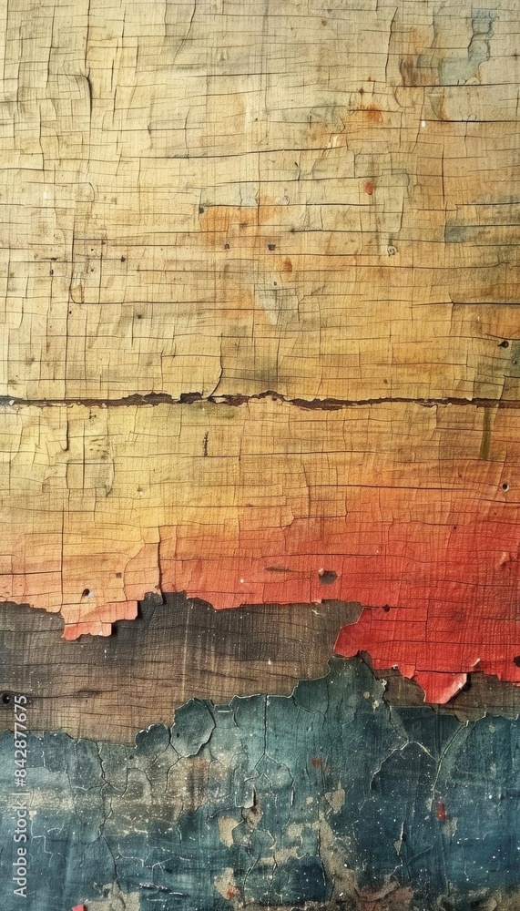 Obraz premium Mixed Media Art Closeup of a canvas combining traditional painting with digital elements, reflecting the trend of mixed media in art