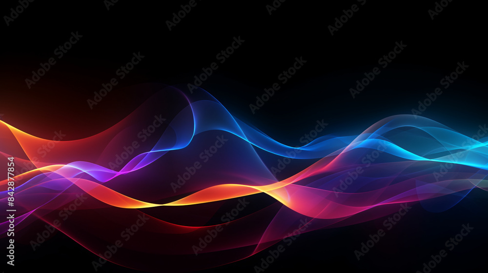Abstract colorful glow wavy line on dark background, futuristic design element for technology concept and digital marketing with copy space Abstract colorful glow wavy line on dark background, futuristic design element for technology concept and digital marketing with copy space