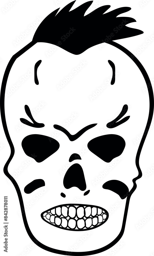 Flat isolated scary skull. Halloween skull illustration vector. Flat isolated scary skull. Halloween skull illustration vector.