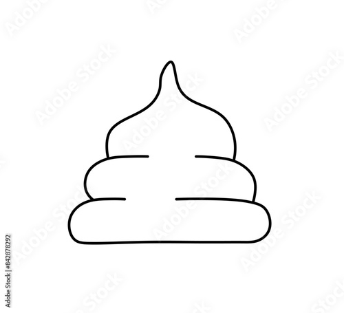 Vector isolated one single simple dog poop symbol  colorless black and white contour line easy drawing