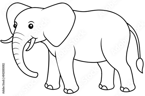 lineout drawing elephant vector illustration