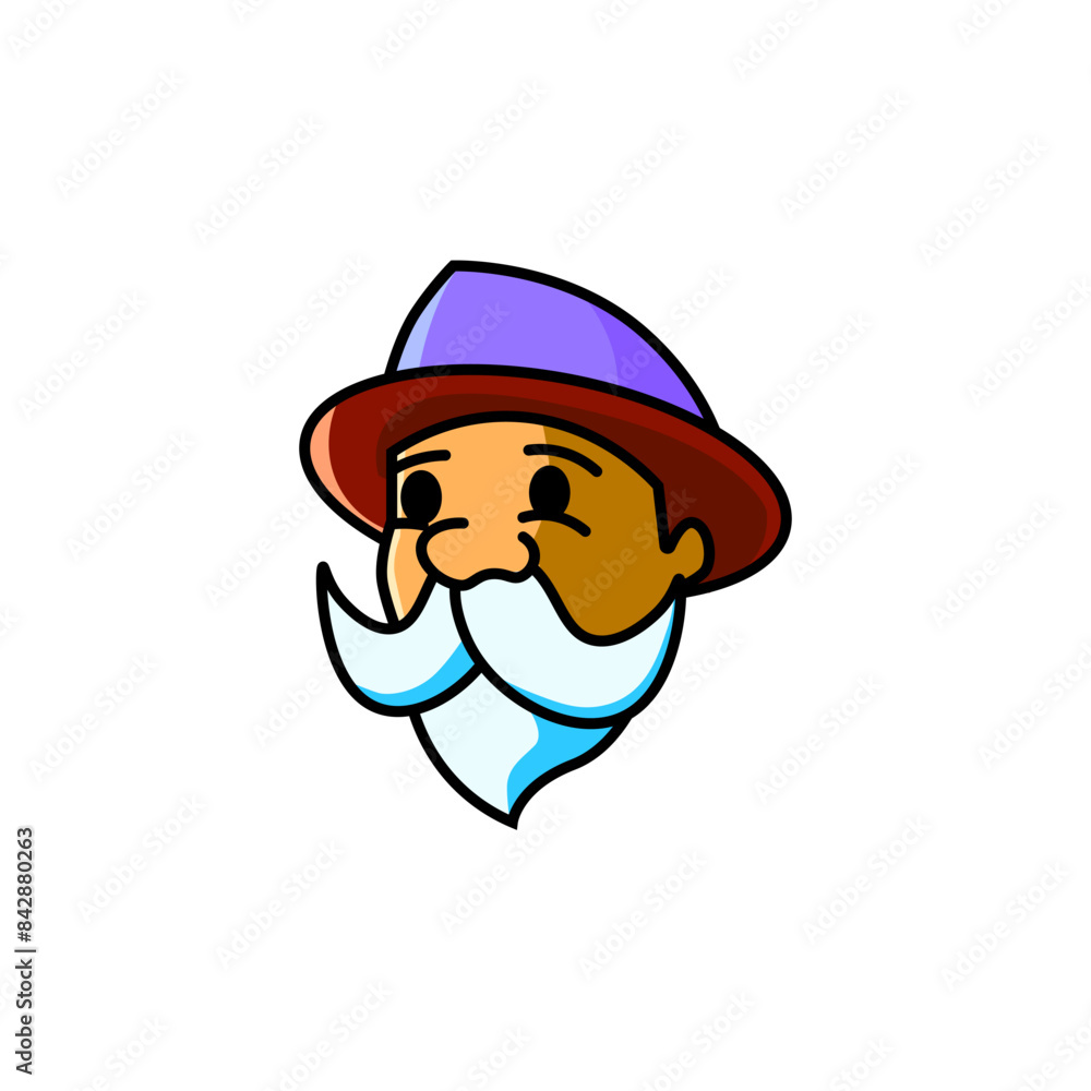 old man head illustration for logo, mascot, brand, icon, etc old man head illustration for logo, mascot, brand, icon, etc