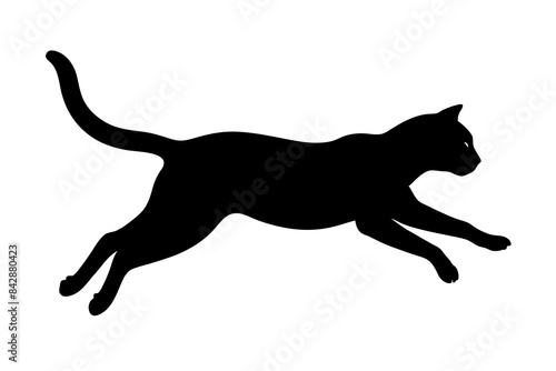 silhouette cat jumping vector illustration