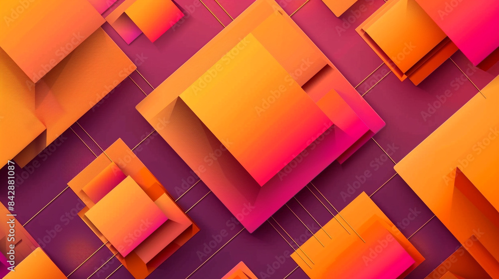 Orange and Magenta square shape background presentation design Orange and Magenta square shape background presentation design