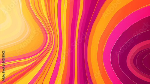 Orange and Magenta retro groovy background presentation design