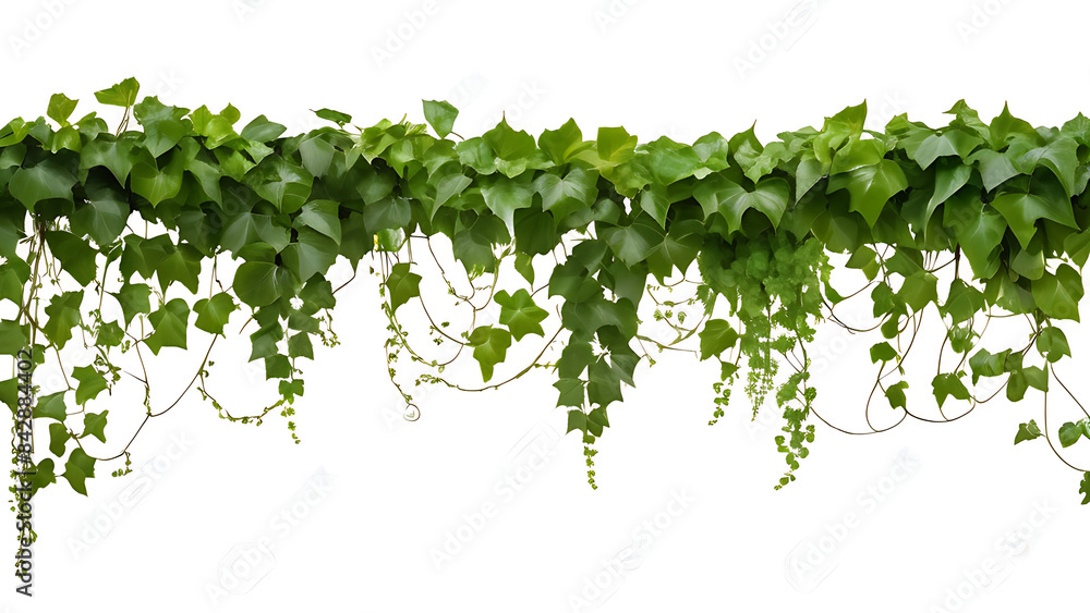 Ivy plant border hanging with clipping path, isolated on white background Ivy plant border hanging with clipping path, isolated on white background