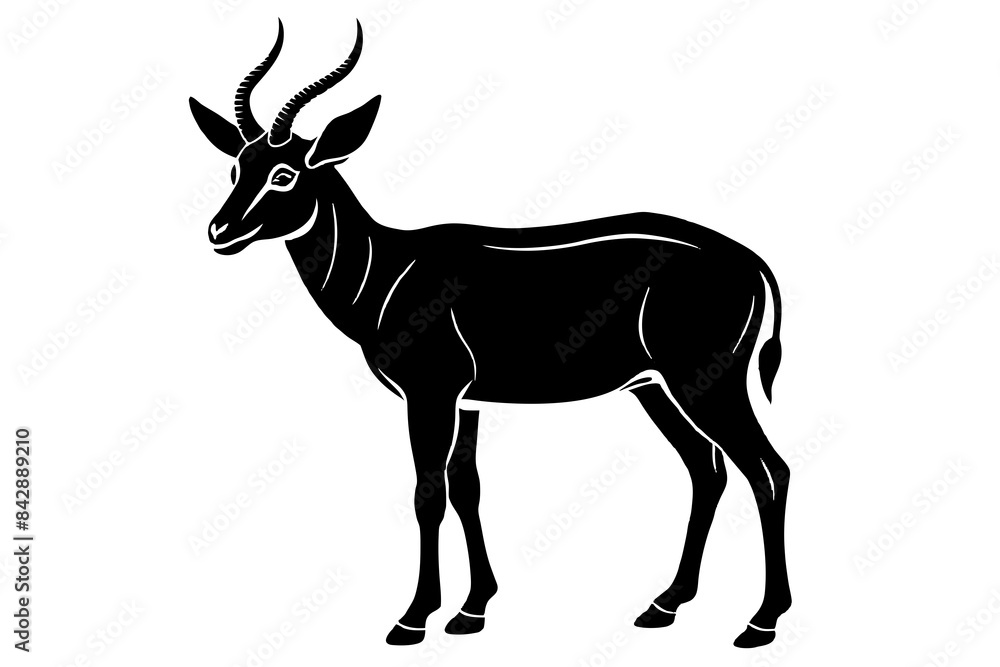 saiga antelope silhouette vector illustration saiga antelope silhouette vector illustration