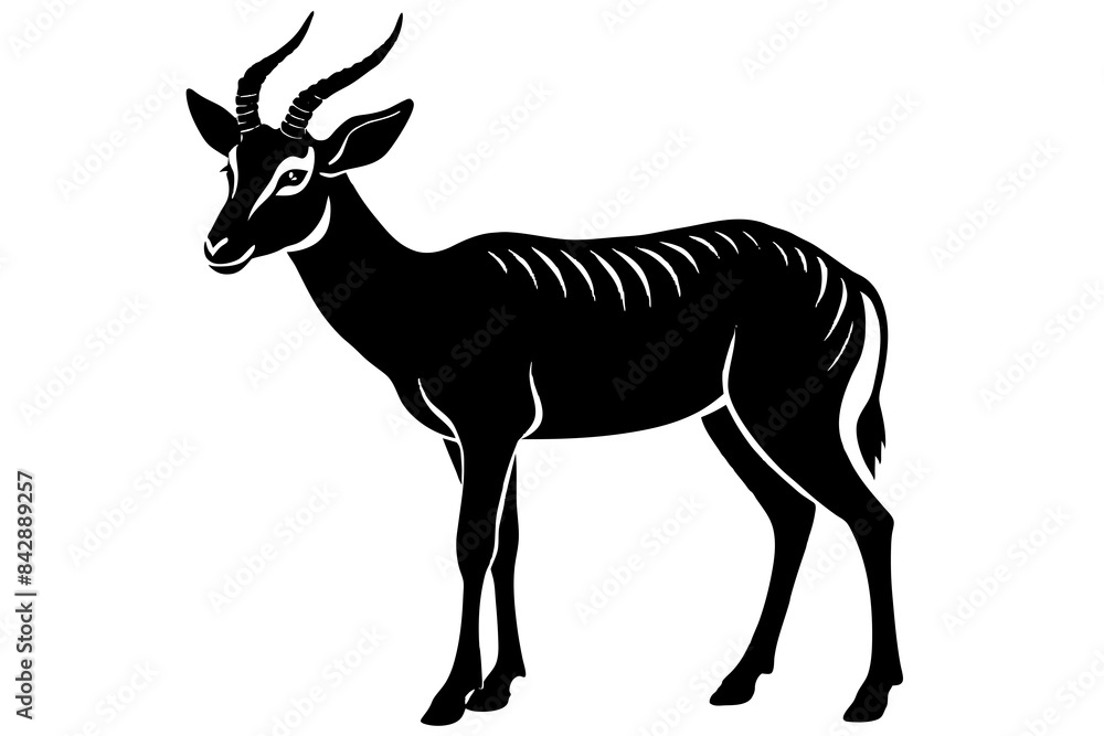 saiga antelope silhouette vector illustration saiga antelope silhouette vector illustration