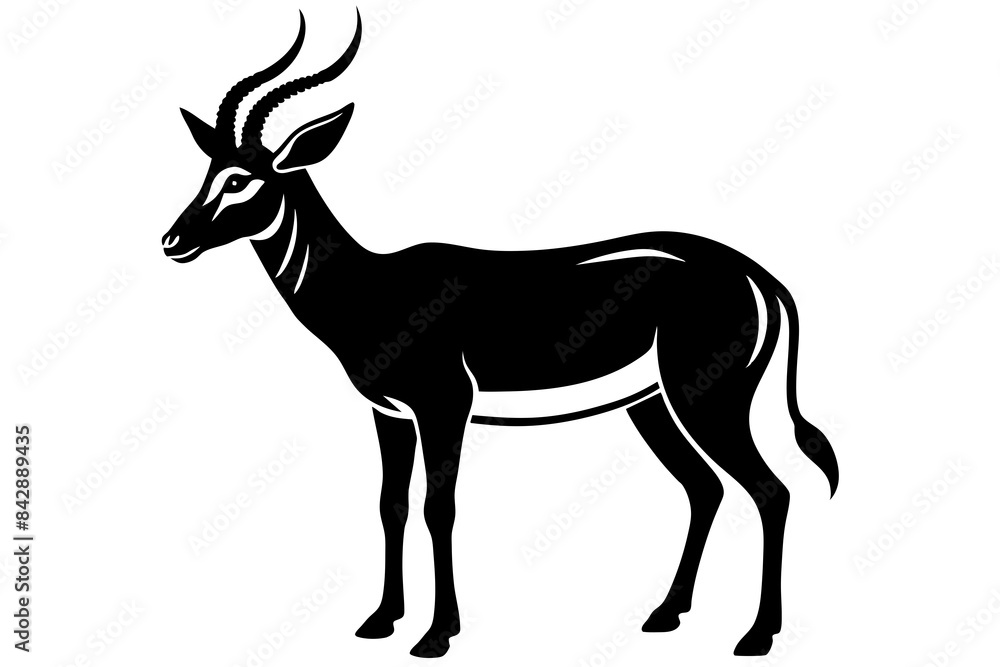 saiga antelope silhouette vector illustration saiga antelope silhouette vector illustration
