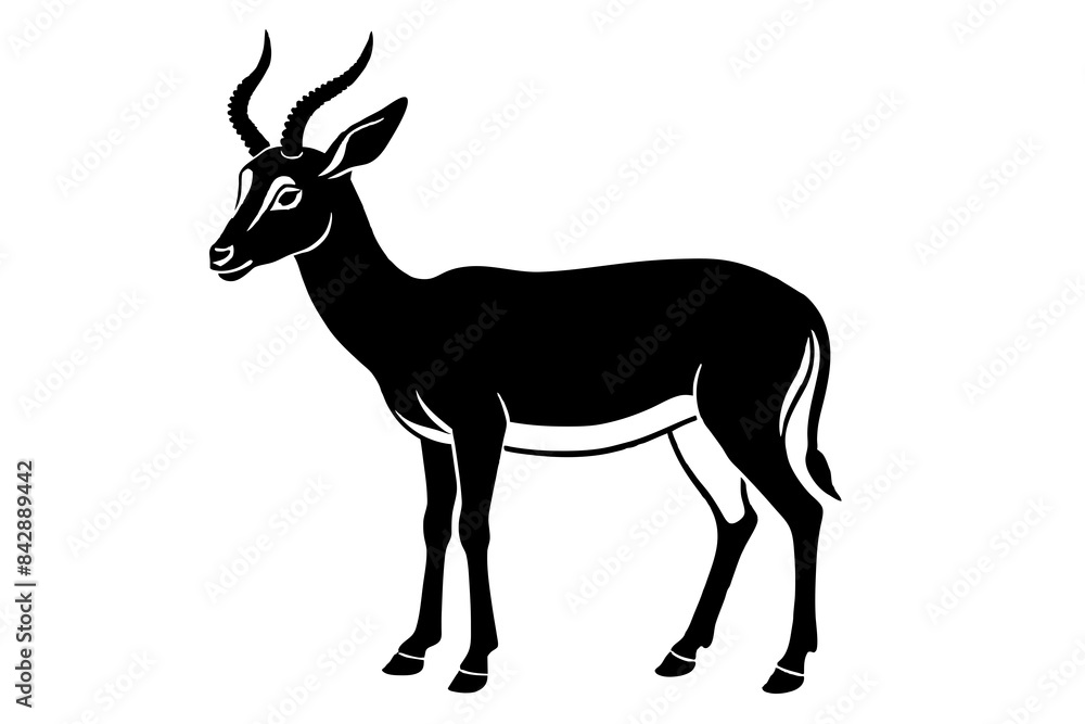 saiga antelope silhouette vector illustration saiga antelope silhouette vector illustration