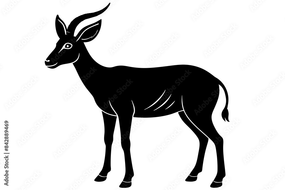 saiga antelope silhouette vector illustration saiga antelope silhouette vector illustration