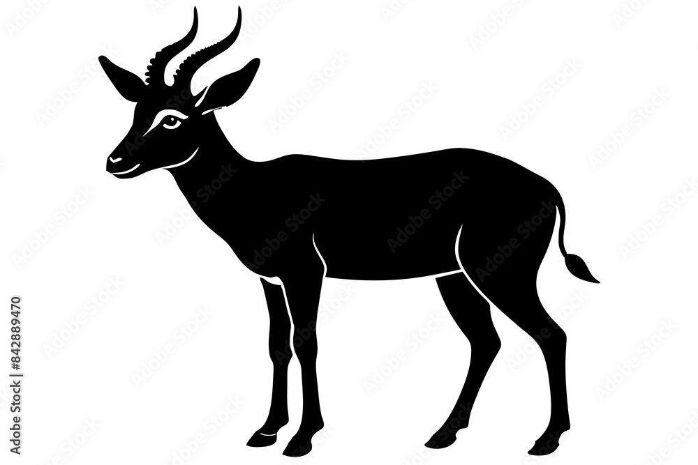 saiga antelope silhouette vector illustration saiga antelope silhouette vector illustration