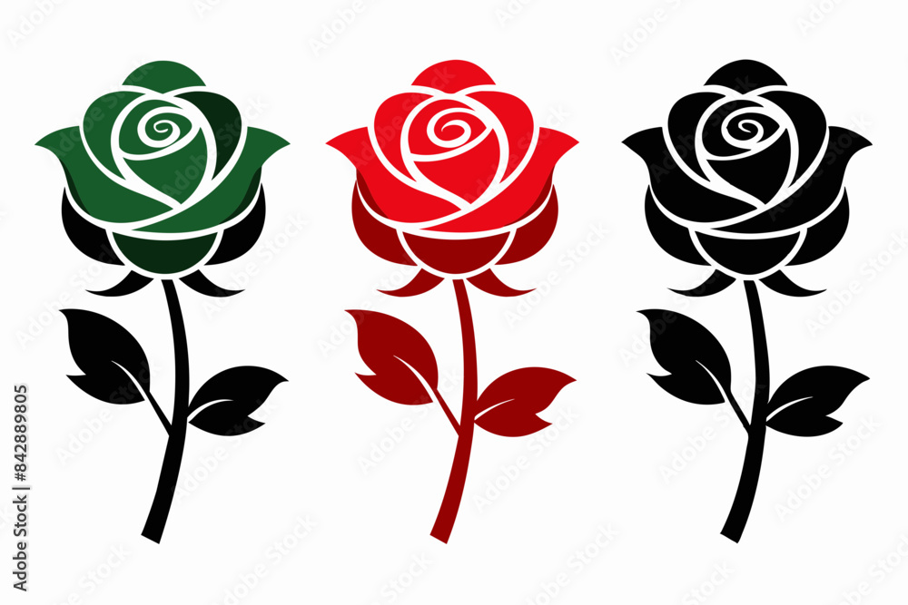 rose flower silhouette vector illustration rose flower silhouette vector illustration