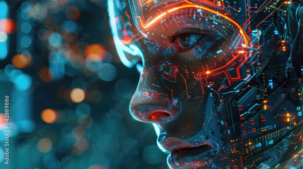 Obraz premium Conceptual technology illustration of artificial intelligence