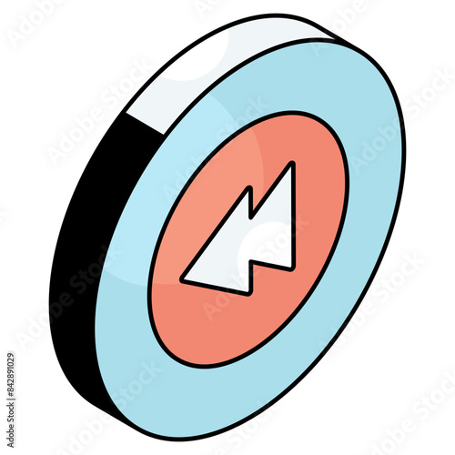 Conceptual flat design icon of playback button 