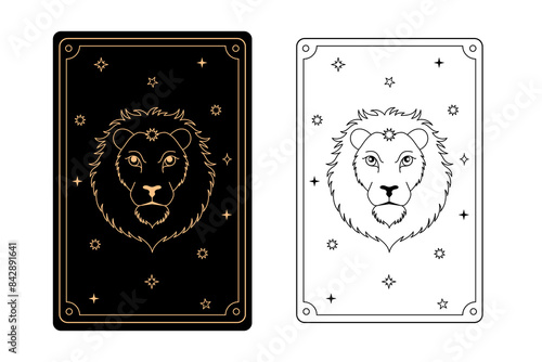 Tarot card strength. The major arcana of a deck of cards.