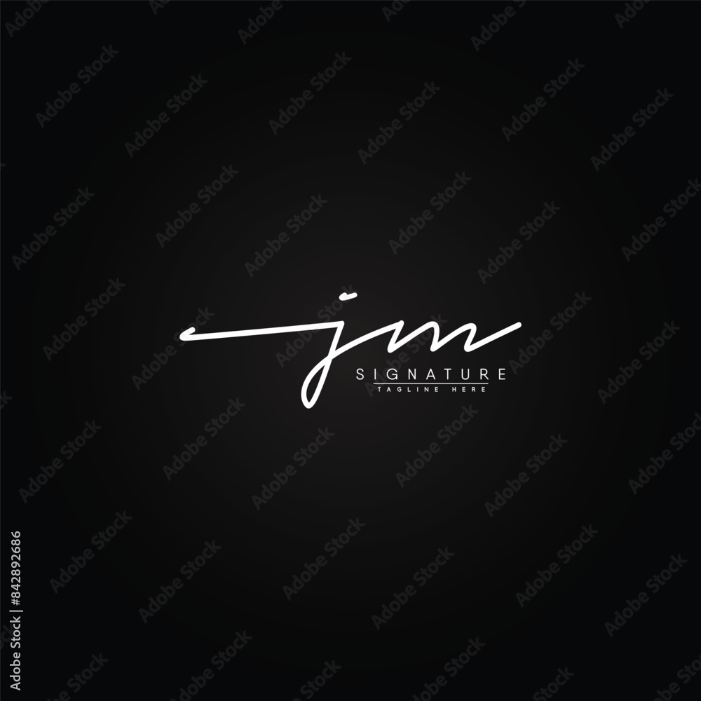 JM Simple Signature Logo - Handwritten Vector Template for J and M Logo JM Simple Signature Logo - Handwritten Vector Template for J and M Logo