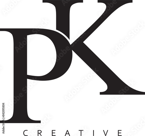 PK or KP letter modern logo design